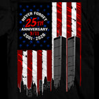 Hot Leathers GMD1543 Flag skyline 2026 Mens SS DS Black T-shirt