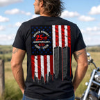 Hot Leathers GMD1543 Flag skyline 2026 Mens SS DS Black T-shirt