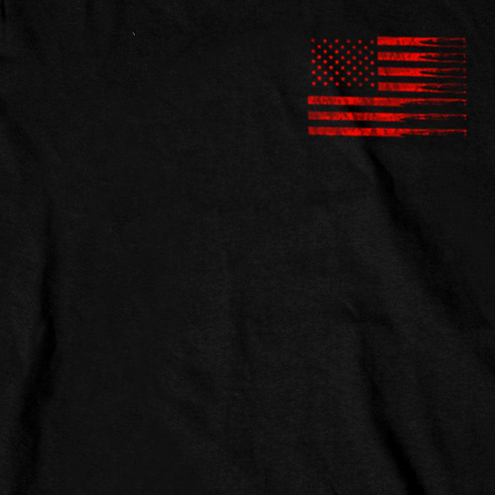 Hot Leathers Flag Bullets LS DS Mens Black Shirt with Printed Sleeves GMD2481