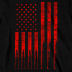 Hot Leathers Flag Bullets LS DS Mens Black Shirt with Printed Sleeves GMD2481