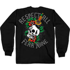 Hot Leathers Mens Long Sleeve Shirt Black Respect All Fear None GMD2514