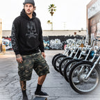 Hot Leathers Skull and Crossbones Black Pull Over Hoodie GMD4305