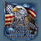 Hot Leathers Land of The Free USA Proud Eagle Mens Light Blue Denim Shirt GMD5474