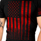 Hot Leathers GML1002 Men’s ‘American Flag Bullets’ Black T-Shirt