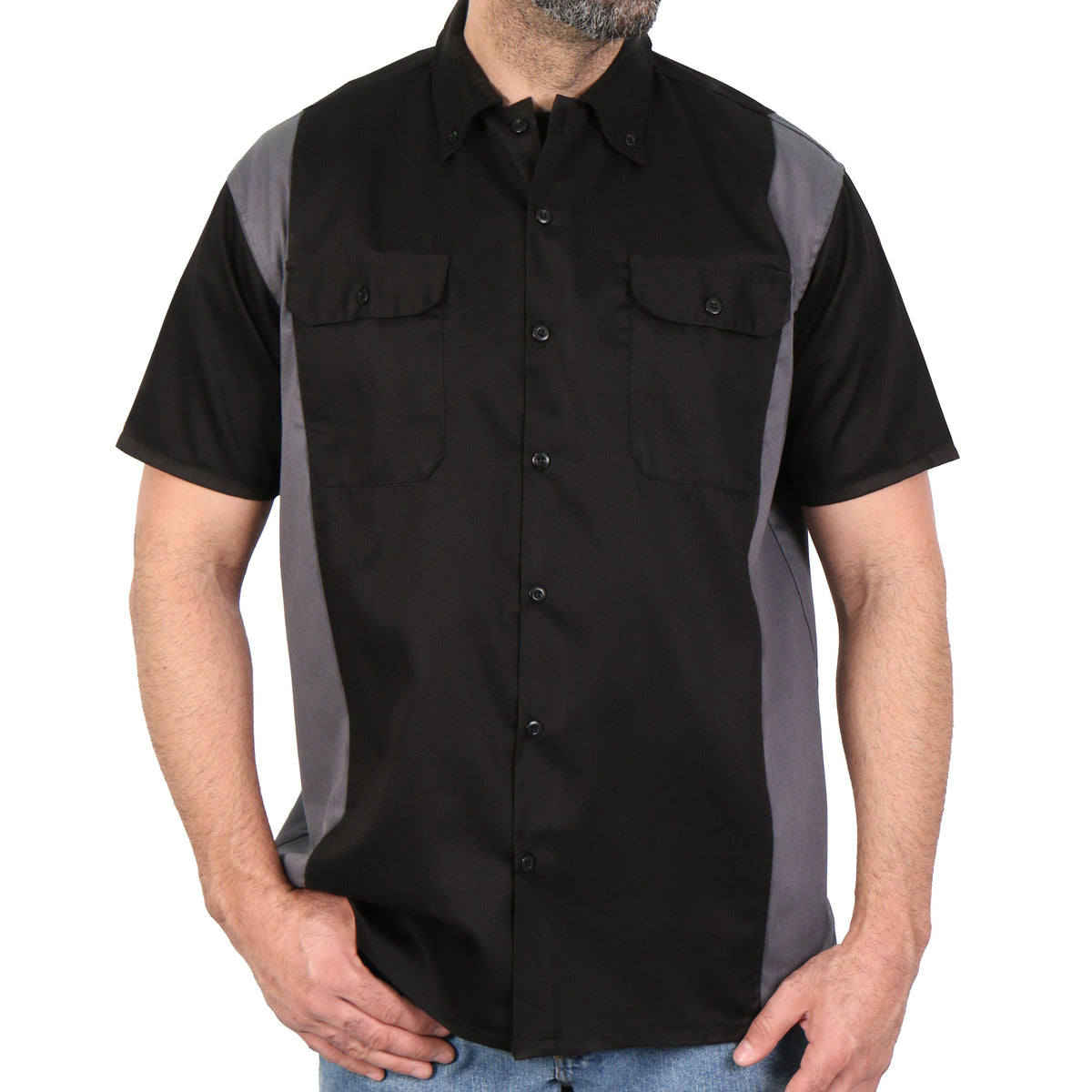 Hot Leathers Mechanics 2-Tone Sides Shirt GMM1002