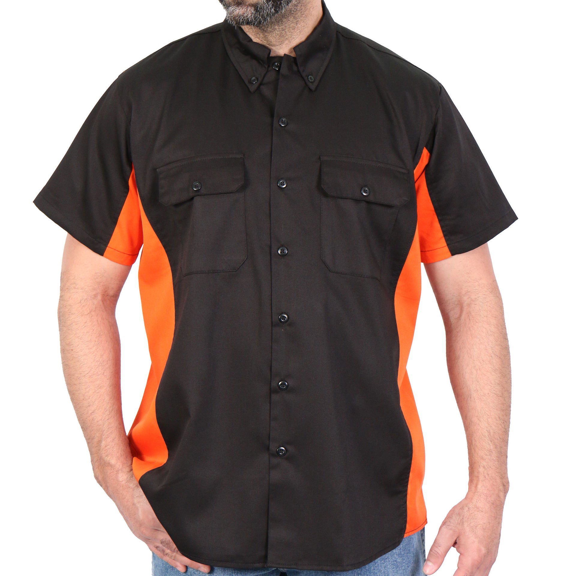 Hot Leathers GMM1008 Men's 2 Tone Lowsides Button Up Heavy-Duty Work Shirt for