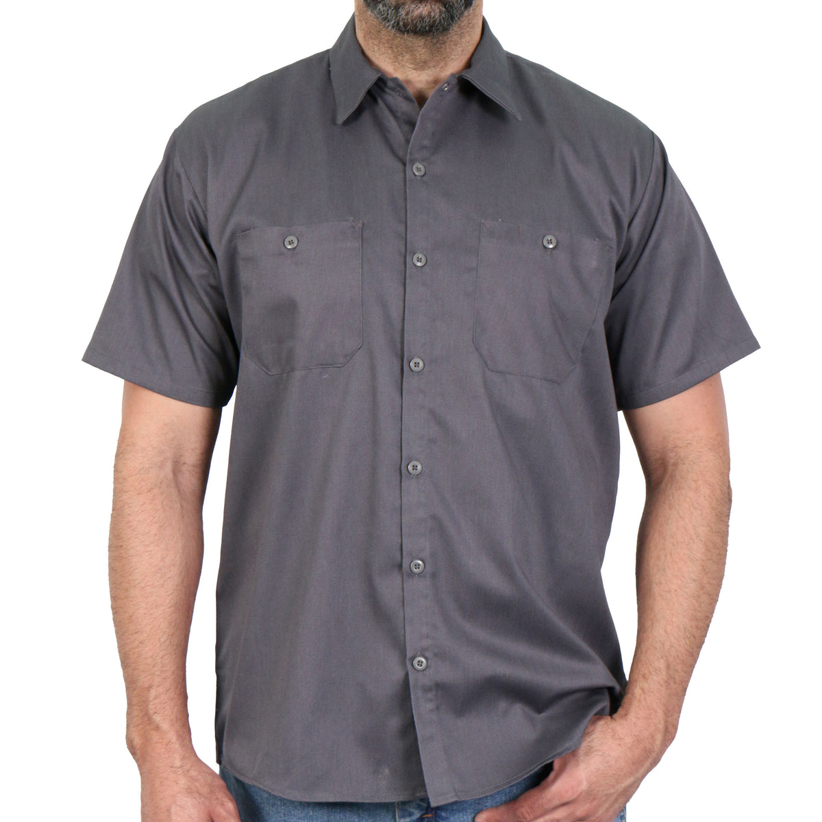 Hot Leathers Men's Mechanic Shirt Charcoal GMM1010