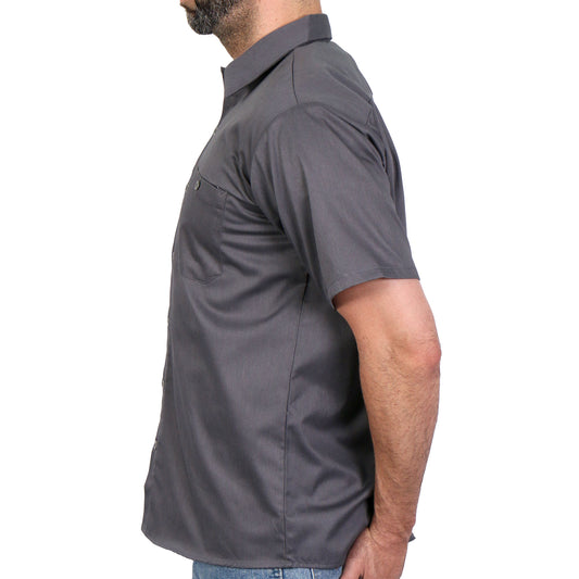 Hot Leathers Men's Mechanic Shirt Charcoal GMM1010