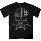 Hot Leathers GMP1388 Men’s ‘Patriotic Skull Pocket’ Black T-Shirt