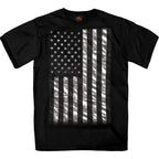 Hot Leathers GMS1334 Men’s ‘Jumbo Black and White US Flag’ Black T-Shirt