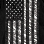 Hot Leathers GMS1334 Men’s ‘Jumbo Black and White US Flag’ Black T-Shirt