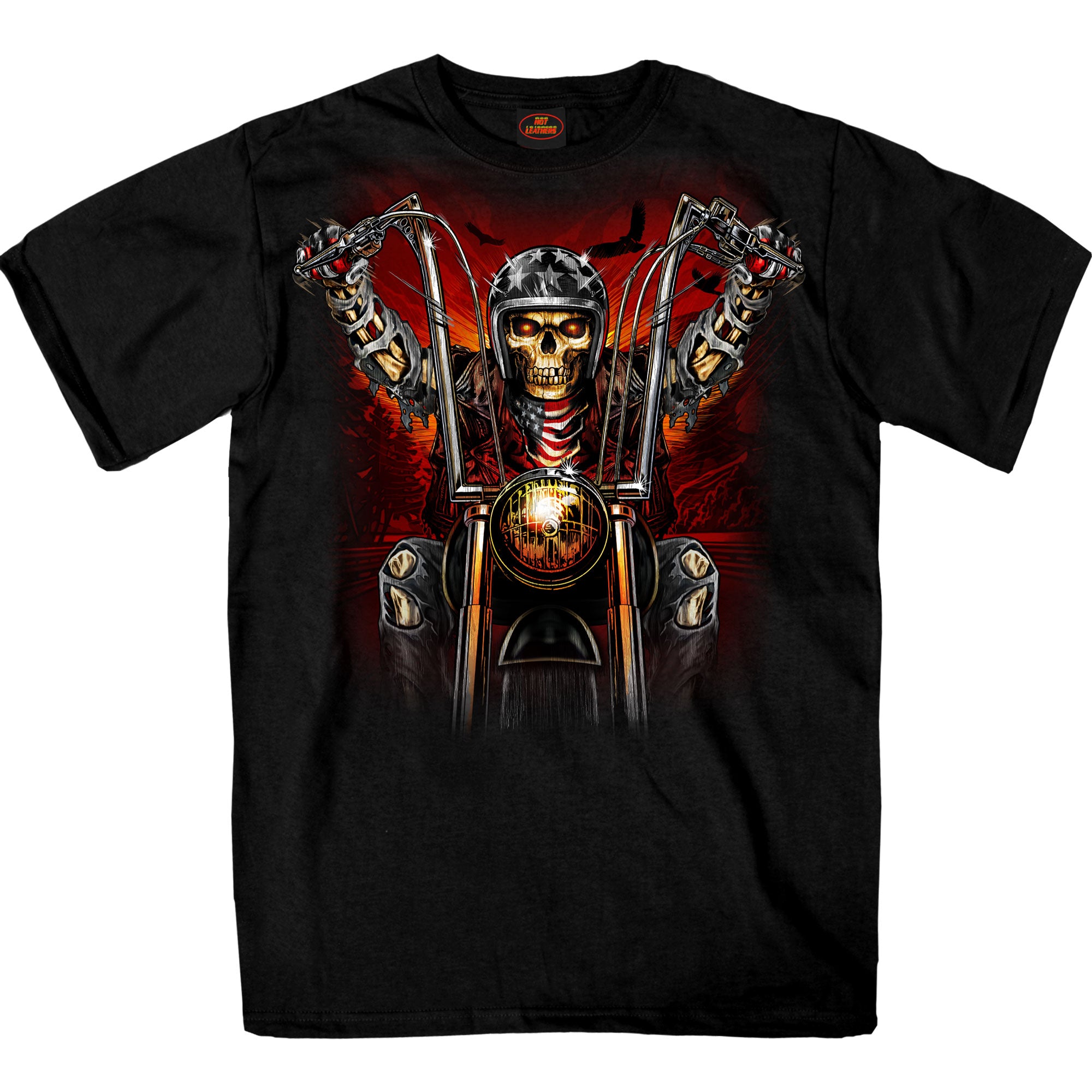 Hot Leathers Skull Rider Black T-Shirt GMS1551