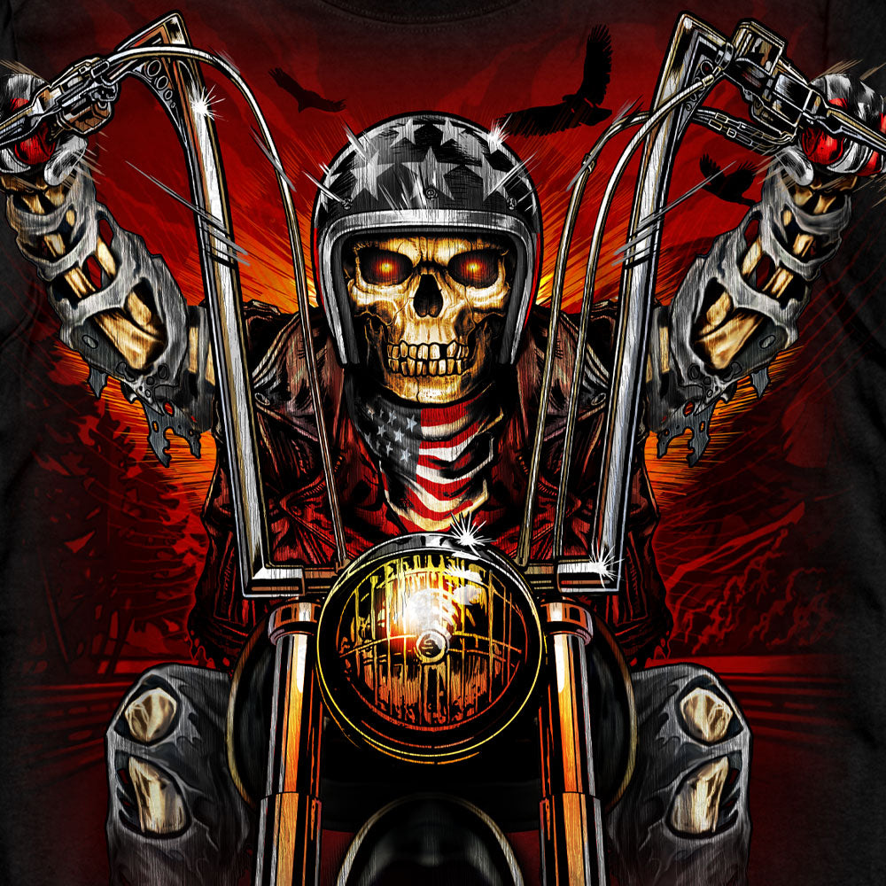 Hot Leathers Skull Rider Black T-Shirt GMS1551