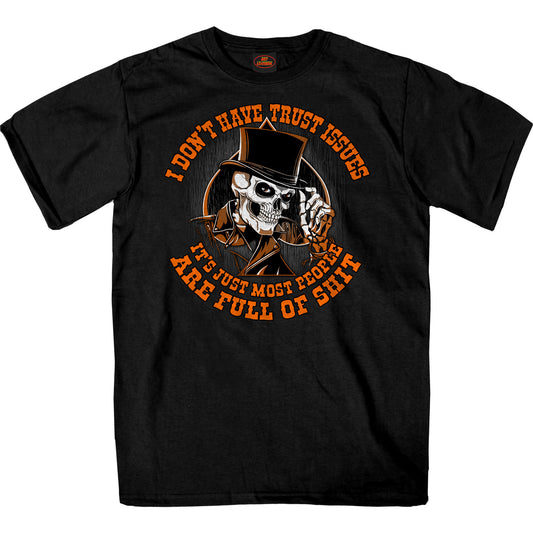 Hot Leathers I Don'T Have Trust Issues Black Skull T-Shirt