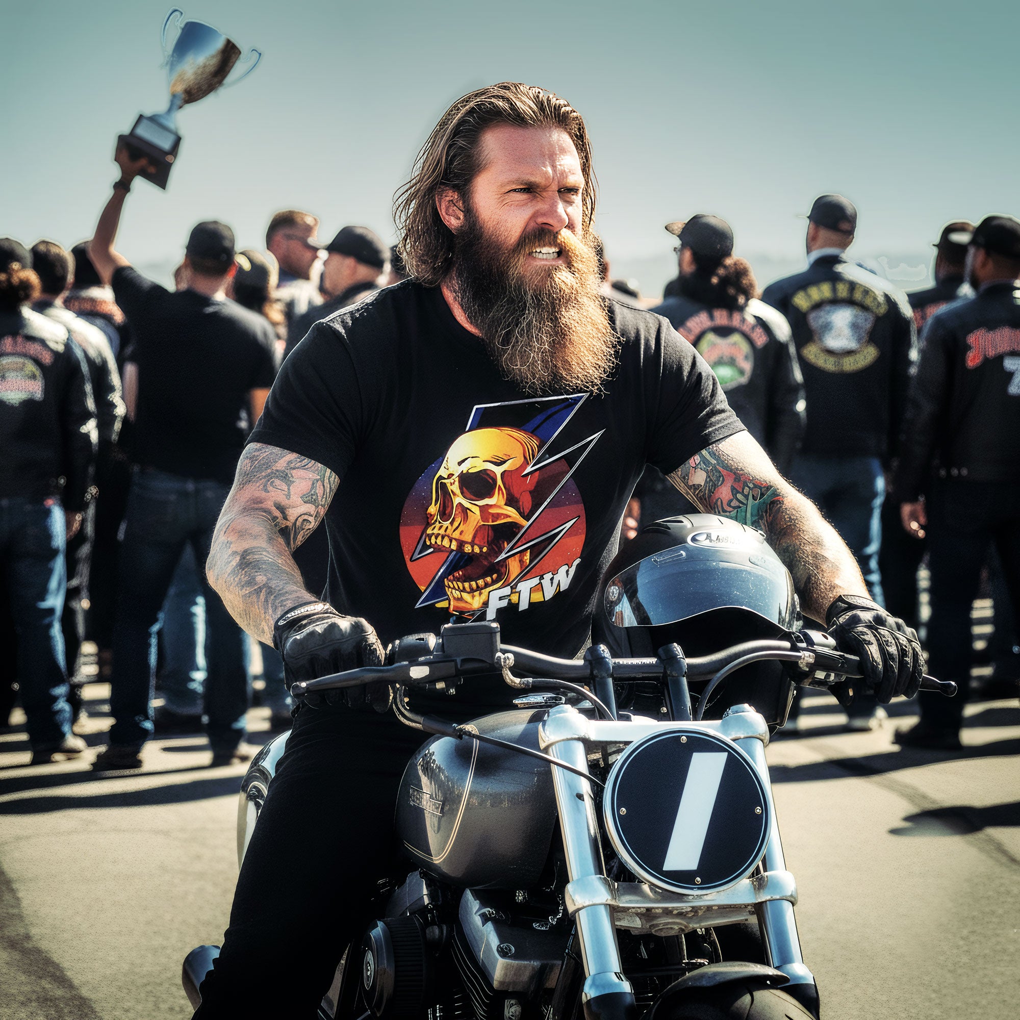 Hot Leathers FTW Skull Mens Black T-Shirt GMS1556