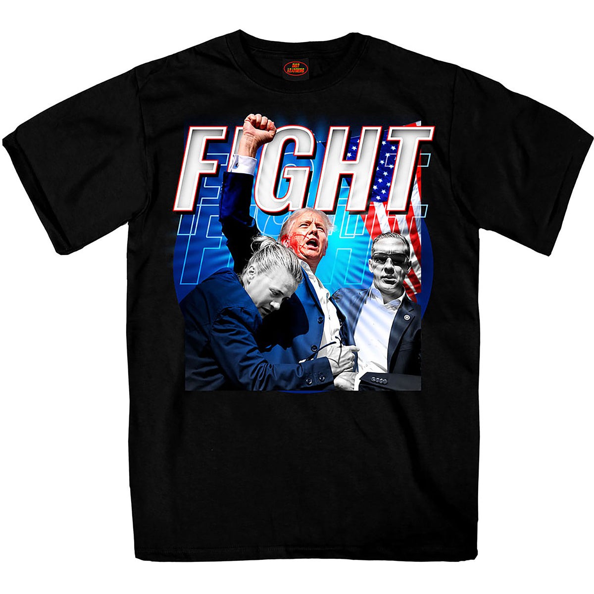 Hot Leathers Donald Trump Fight Fist Black T-shirt GMS1558