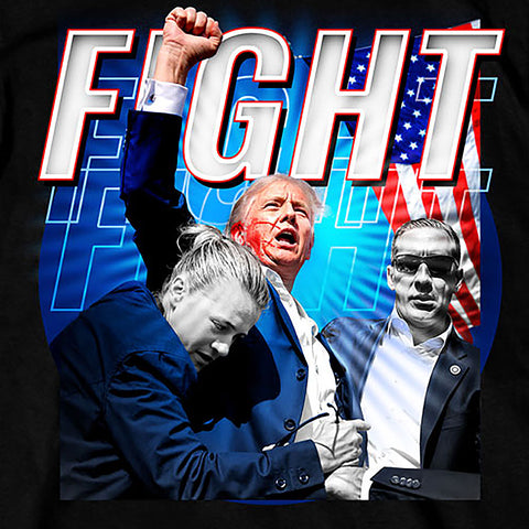 Hot Leathers Donald Trump Fight Fist Black T-shirt GMS1558