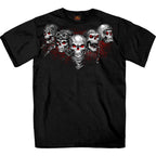 Hot Leathers Five Skulls Red Mens Black SS T-shirt GMS1562