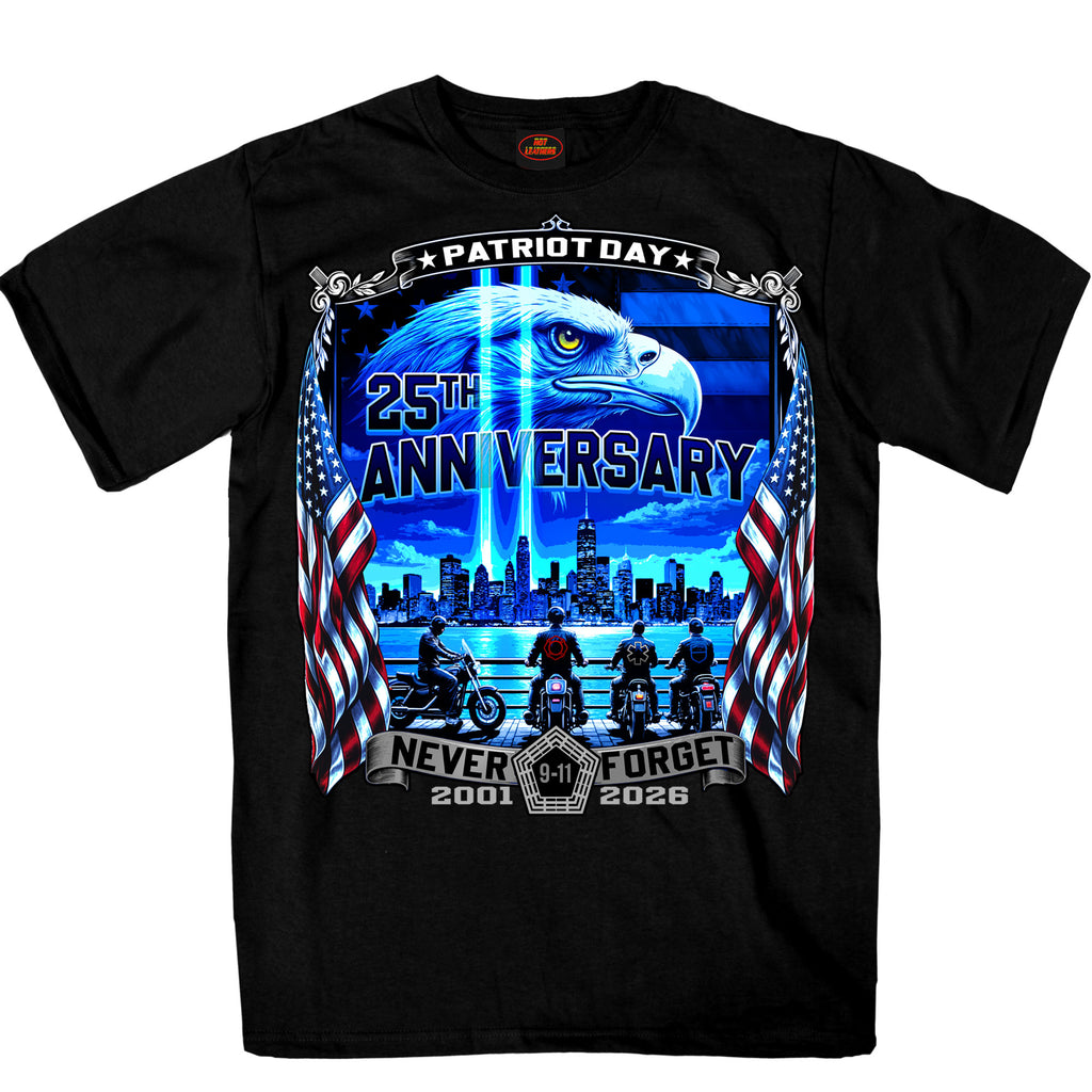 Hot Leathers GMS1567 Ground Zero 2026 Mens Double Sided  Black T-Shirt