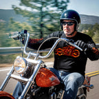 Hot Leathers GMS2154 Men’s ‘Fire Bobber’ Long Sleeve Black T-Shirt