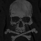 Hot Leathers GMS2305 Men’s ‘Jumbo Print Skull and Cross Bones Long Sleeve Black T-Shirt