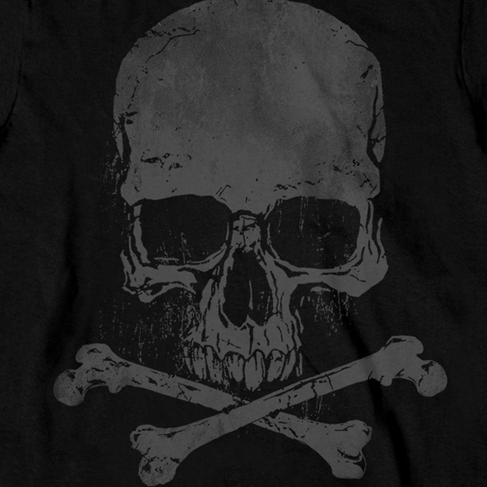 Hot Leathers GMS2305 Men’s ‘Jumbo Print Skull and Cross Bones Long Sleeve Black T-Shirt