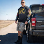 Hot Leathers GMS2485 Men's Long Sleeve We The People Eagle Black Shirt