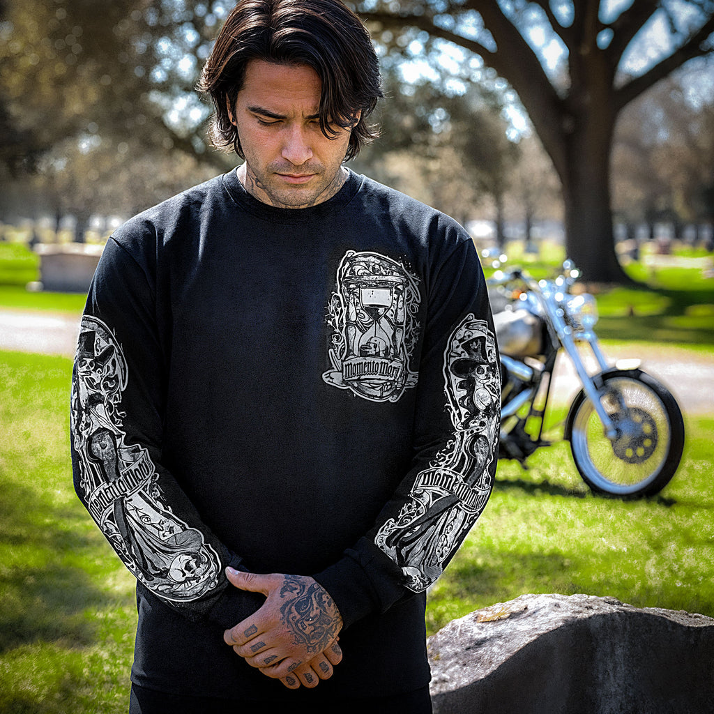 Hot Leathers Mori Momento Long Sleeve Black Shirt