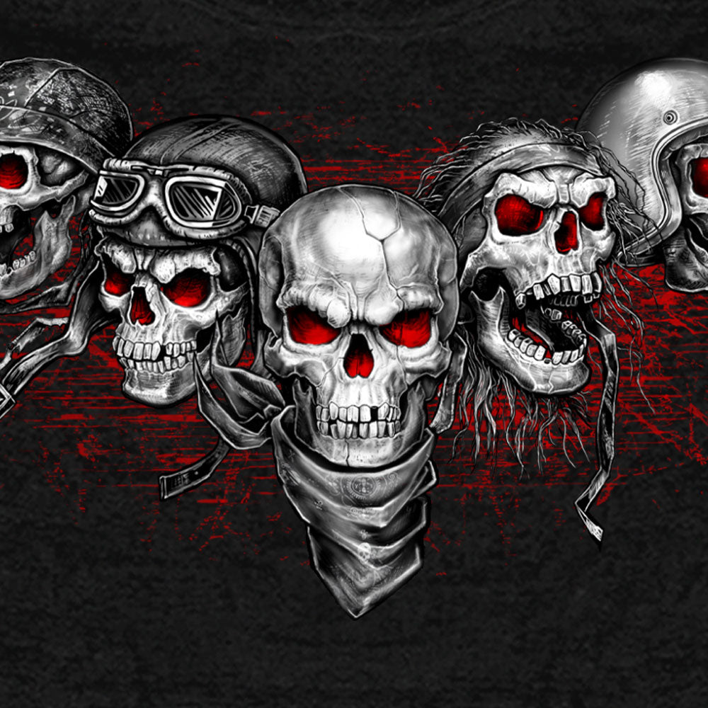 Hot Leathers Five Skulls Mens Black Hoodie GMZ4539