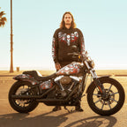 Hot Leathers Red 5 Skulls Pullover Hooded Sweat GMS4539