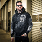Hot Leathers GMZ4356 Men’s ‘Sweet Demise’ Black Hoodie with Zipper Closure
