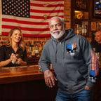 Hot Leathers Men’s Patriotic Skull Charcoal Zip Up Hoodie Sweatshirt GMZ4489