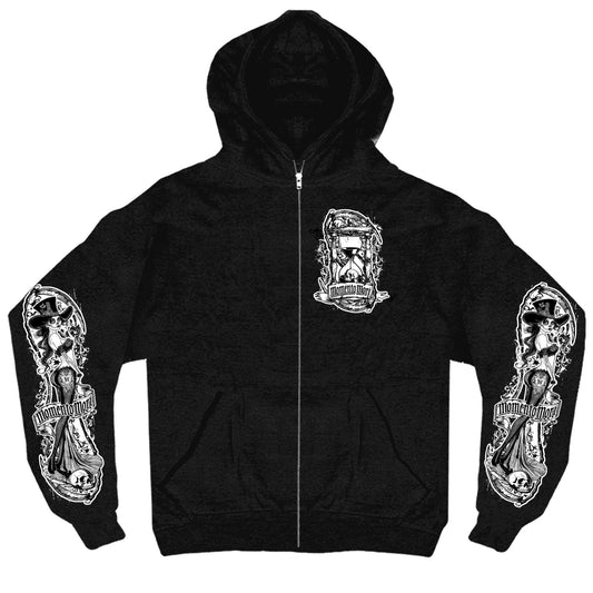 Hot Leathers Momento Mori Hooded Zip Up Sweatshirt GMZ4538