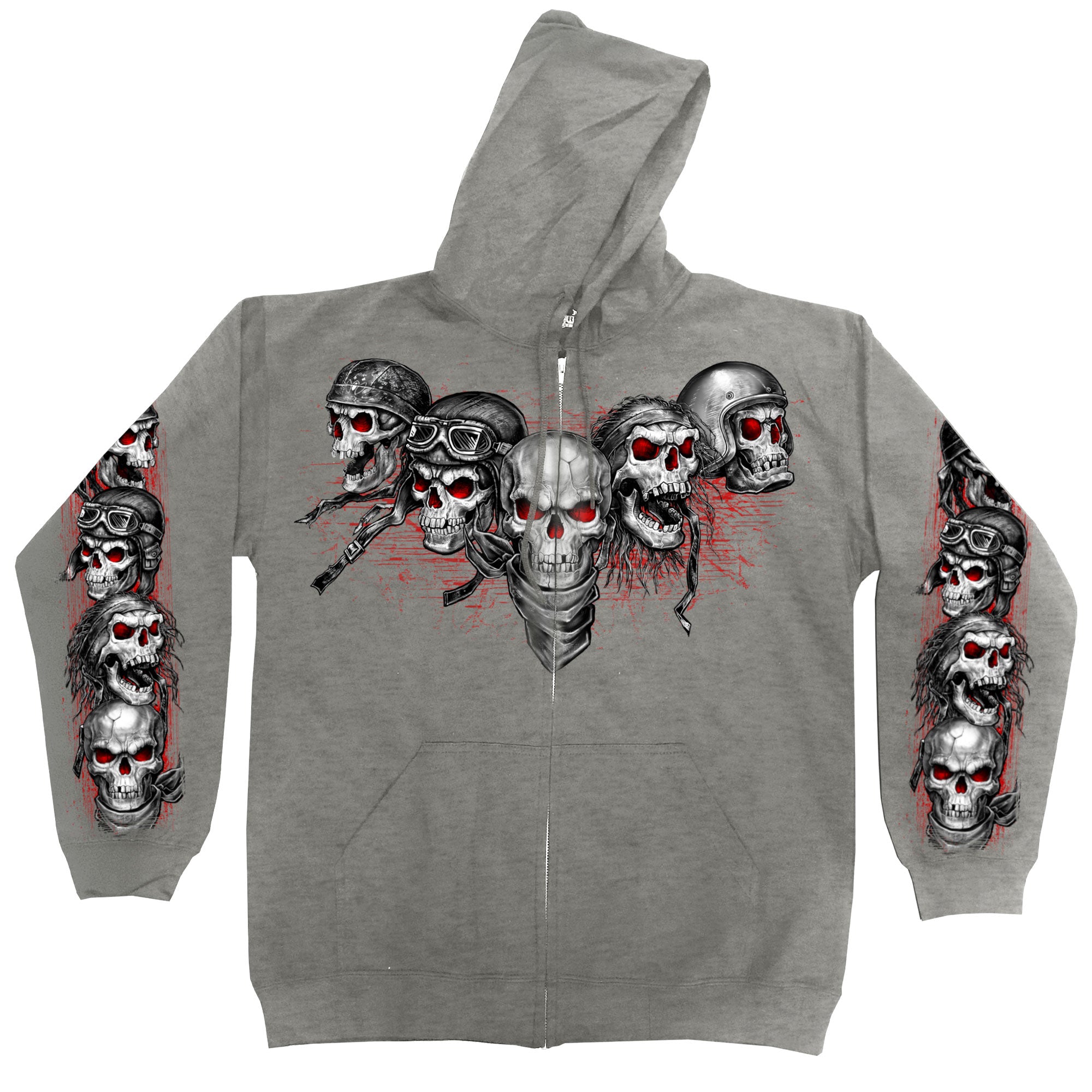 SWHZ RED 5 SKULLS GREY – Hot Leathers