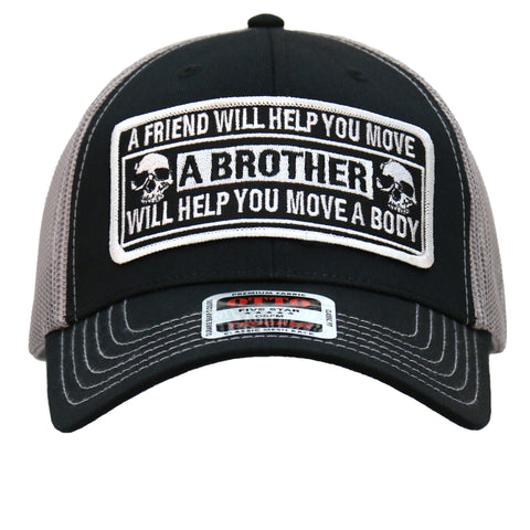 Hot Leathers Move A Body Black And Grey Trucker Hat  GHS1046