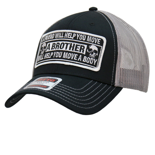 Hot Leathers Move A Body Black And Grey Trucker Hat  GHS1046