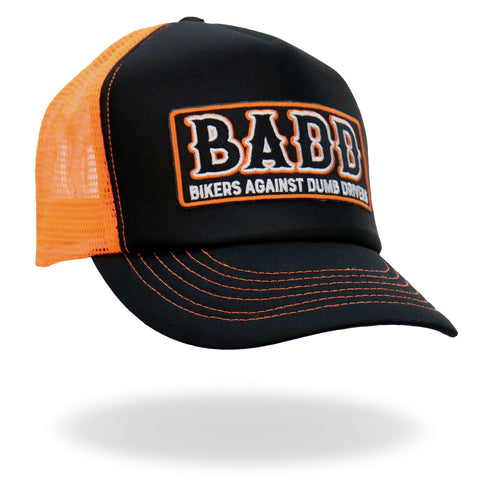 Hot Leathers Orange And Black B.A.D.D. Trucker Hat GSH1051