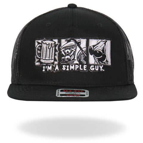 Hot Leathers Black Simple Guy 3 B's Snapback Hat