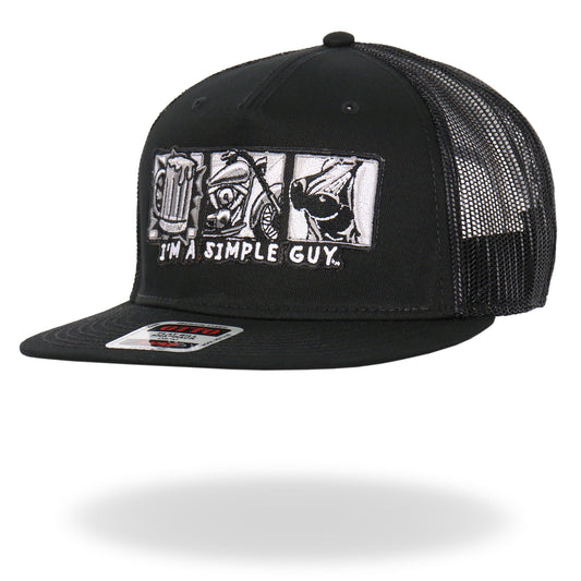 Hot Leathers Black Simple Guy 3 B's Snapback Hat