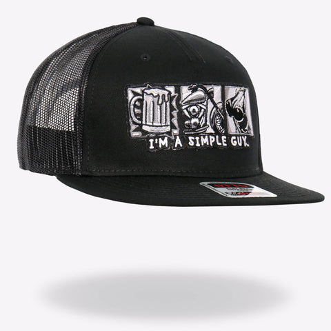 Hot Leathers Black Simple Guy 3 B's Snapback Hat