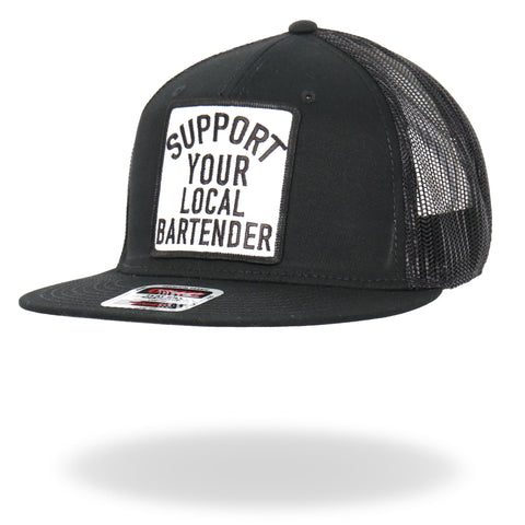 Hot Leathers  Support Your Local Black Snap Back Trucker Hat GSH2048