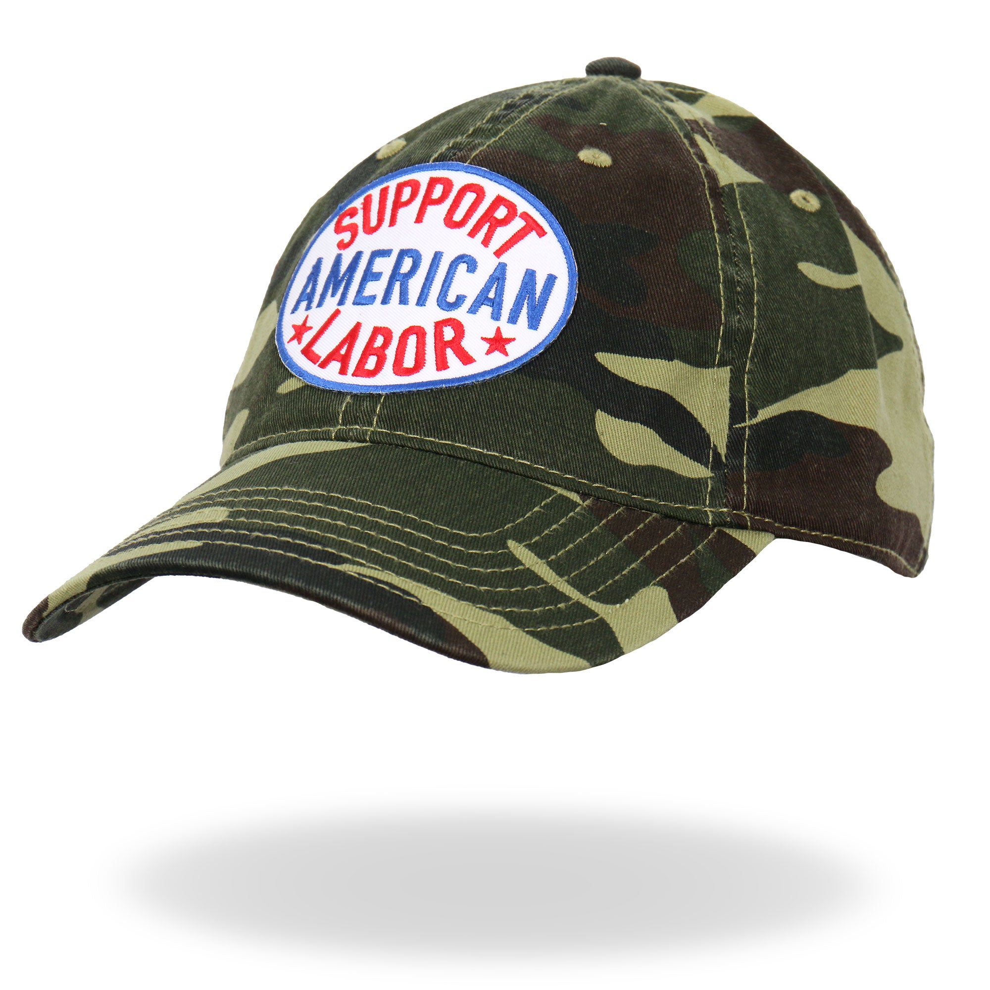 Hot Leathers Support American Labor Mens Camo Trucker Hat GSH3003