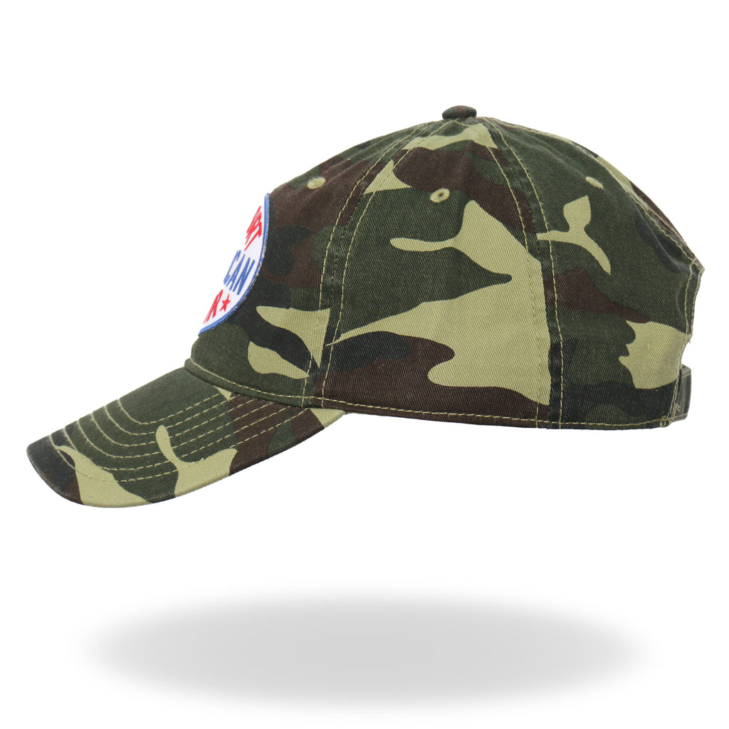 Hot Leathers Support American Labor Mens Camo Trucker Hat GSH3003