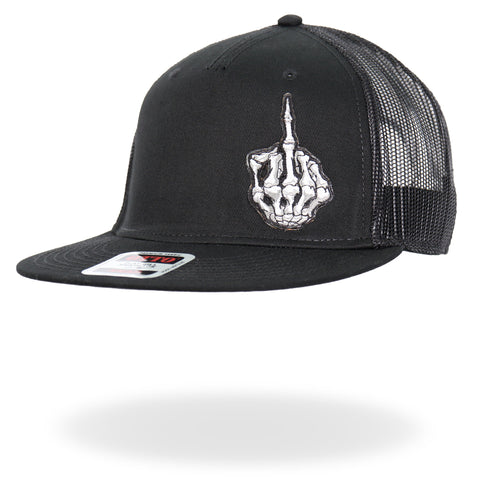 Hot Leathers Black Skeleton Hand DILLIGAF Snapback Hat