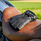 Hot Leathers GVL1010 Ladies Fingerless Gel Palm Gloves with Studs