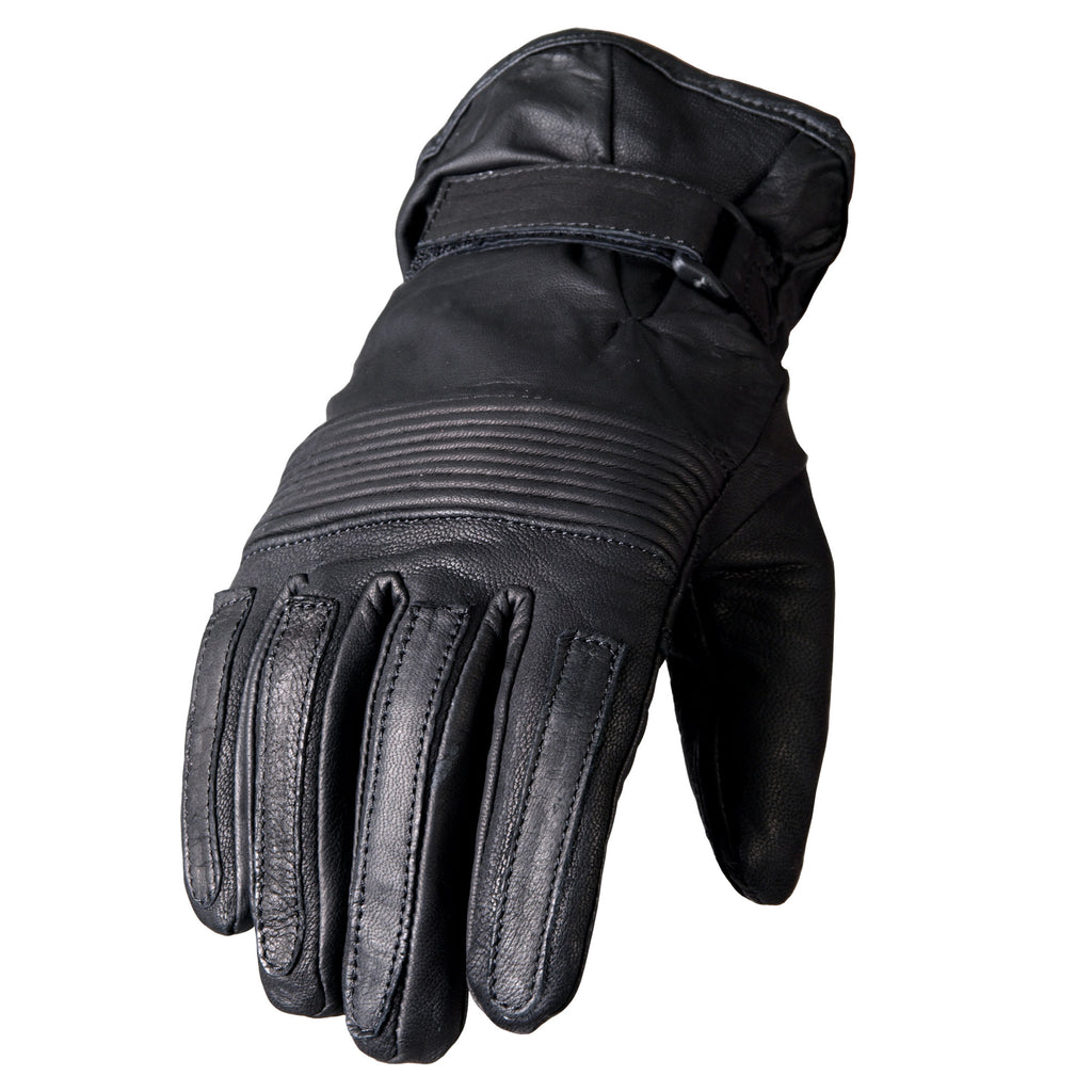 Hot Leathers Mens Gloves Unlined Leather Ribbed Knuckles GVM1002