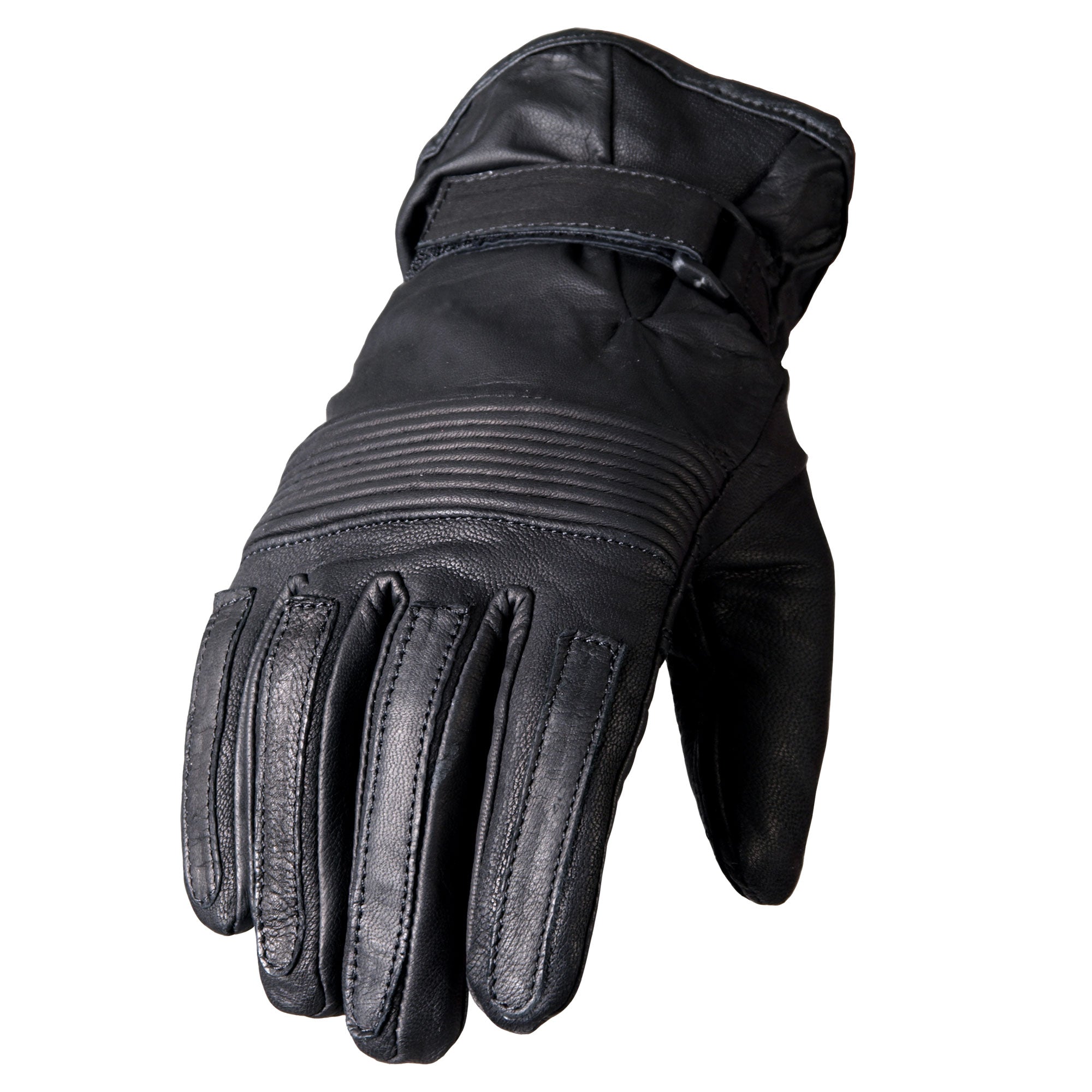 Hot Leathers Mens Gloves Unlined Leather Ribbed Knuckles GVM1002