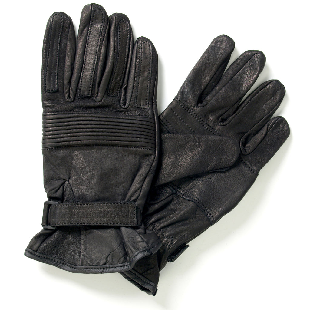 Hot Leathers Mens Gloves Unlined Leather Ribbed Knuckles GVM1002