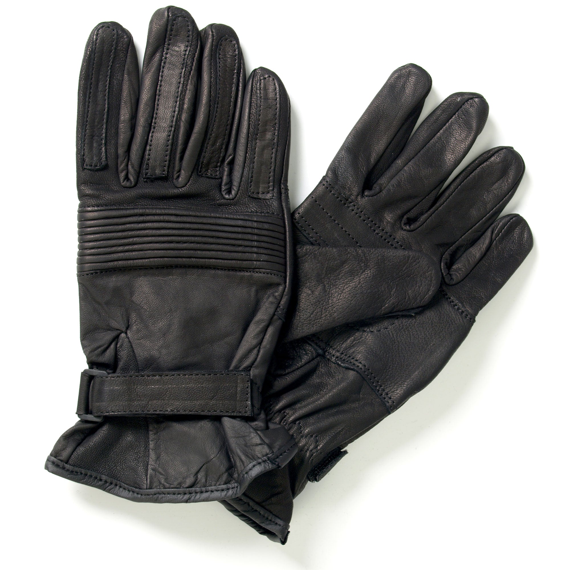 Hot Leathers Mens Gloves Unlined Leather Ribbed Knuckles GVM1002