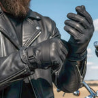 Hot Leathers Mens Gloves Unlined Leather Ribbed Knuckles GVM1002